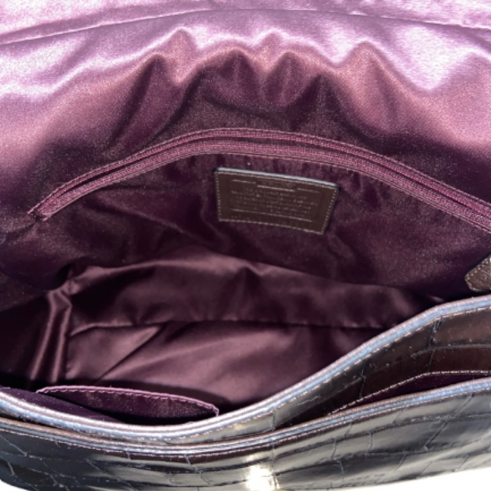 Coach Madison embossed crocodile, Like new, with care card (dark brown) - Picture 5 of 7